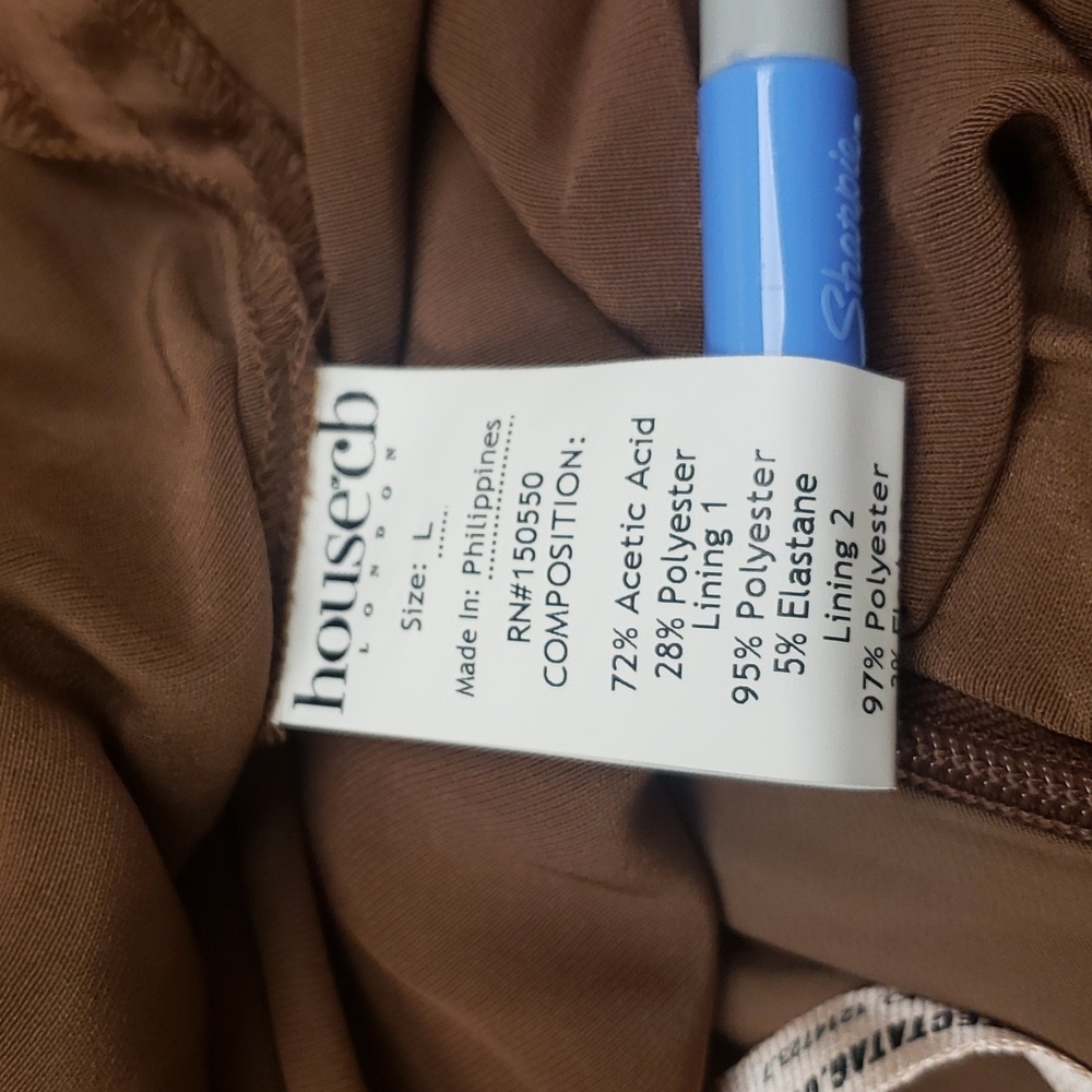 House of CB Copper-Brown Satin Cowl Midi Dress - Picture 10 of 13